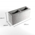 M140 Concrete Block 390 x 140 x 190mm - View 2
