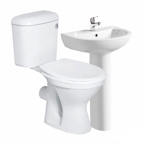 5 piece toilet set on white background