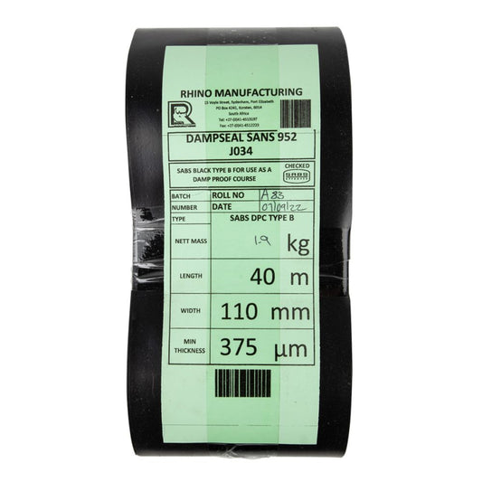 SABS DPC 110mm x 40m - 375 Micron - Product Image
