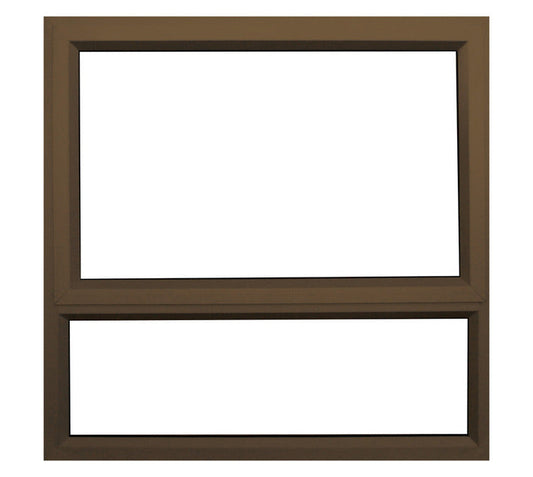 Aluminium Window Bronze 900 × 900 – 28mm Clear Glass